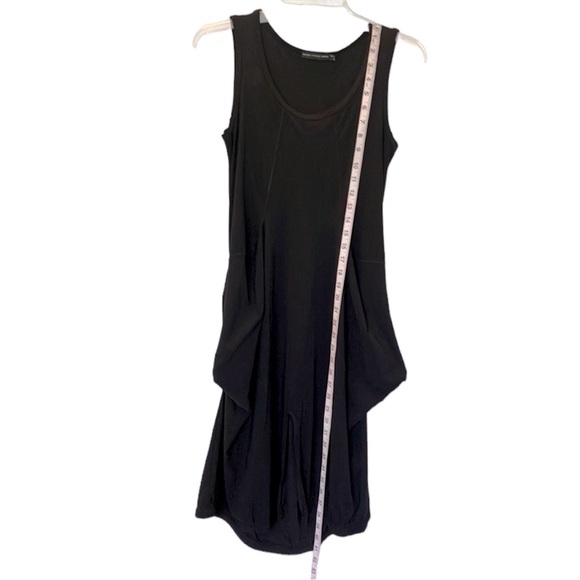 Marithe + Francois Girbaud black edgy parachute sleeveless dress pockets size 6 - Picture 6 of 12